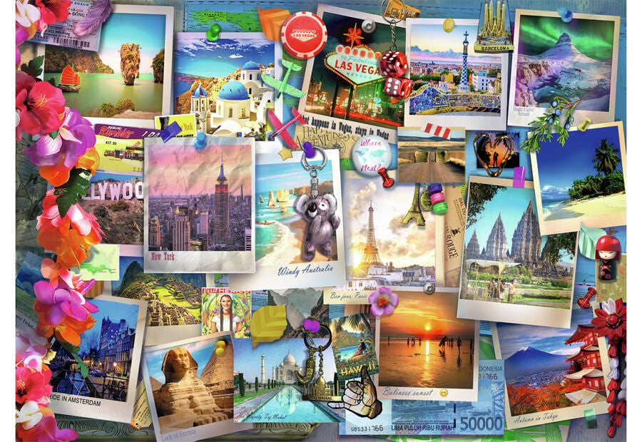 Ravensburger puslespil World Travel Pinboard med 500 brikker