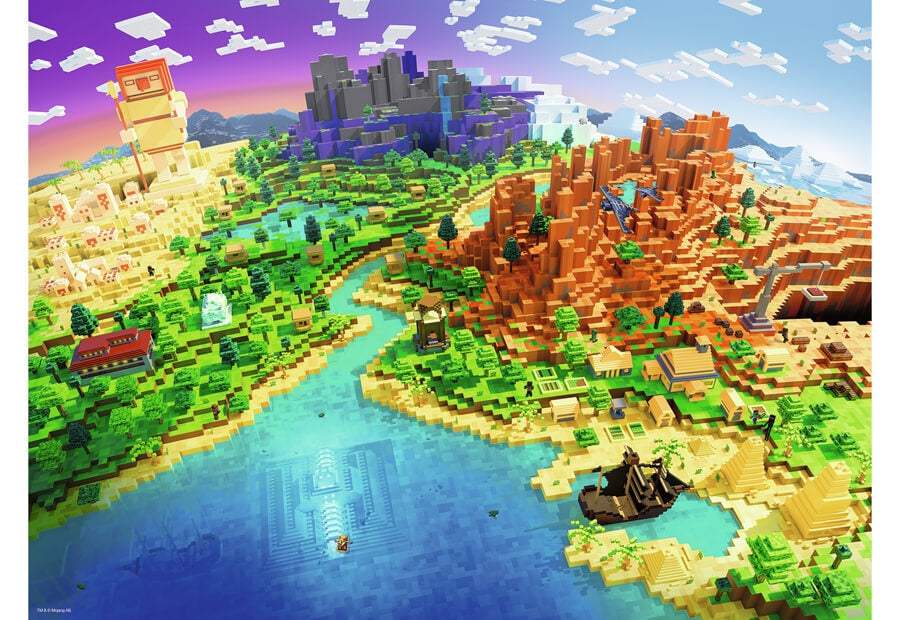 Ravensburger puslespil World of Minecraft med 500 brikker