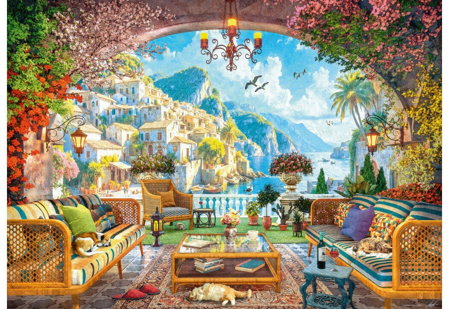 Ravensburger puslespil Mediterranean Terrace View med 1000 brikker