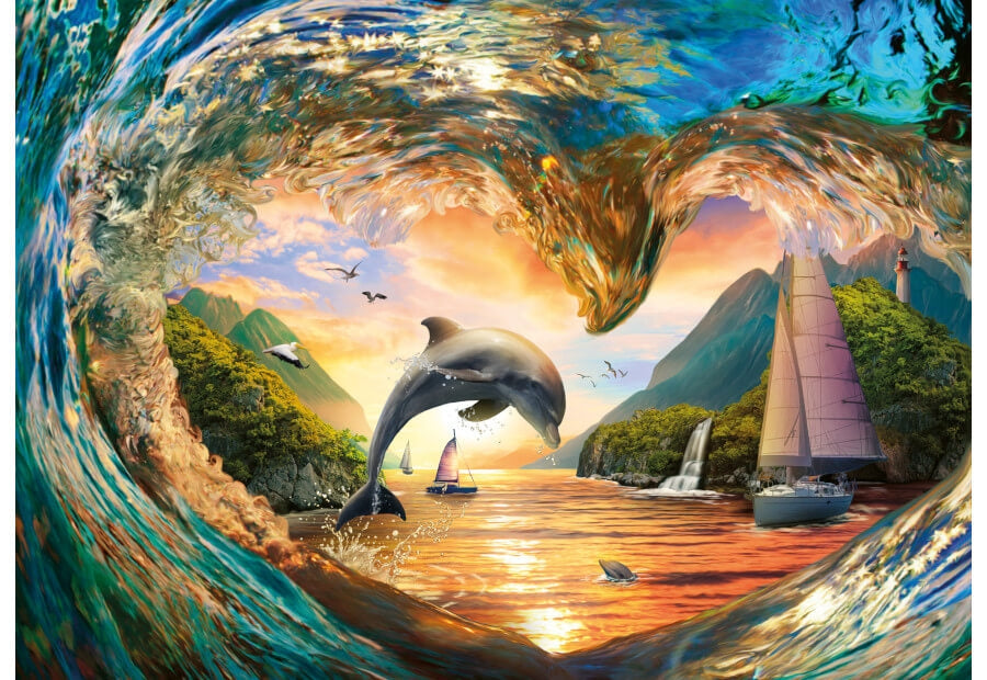 Ravensburger puslespil Sunset Splash med 1000 brikker