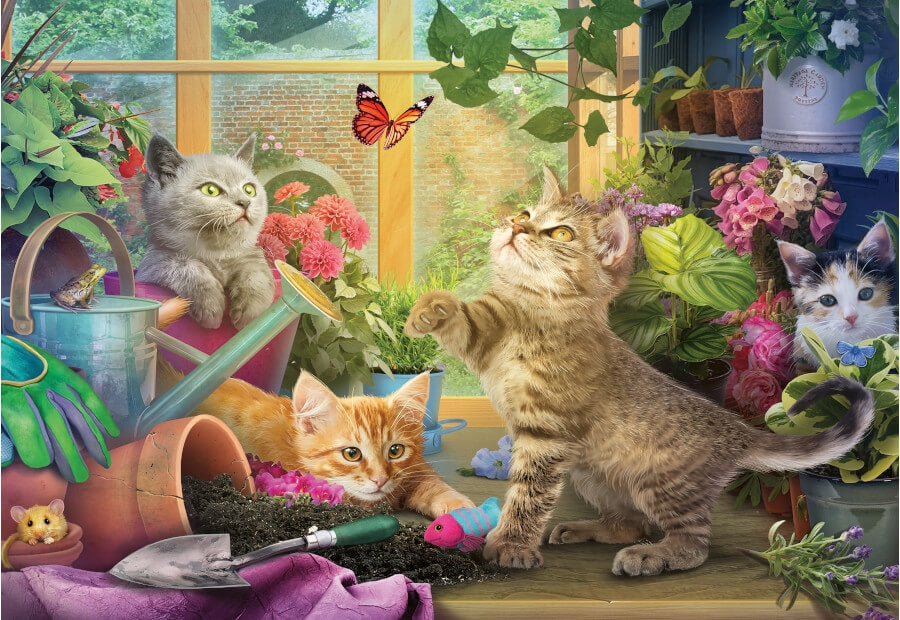Ravensburger puslespil Cheeky Cats med 200 brikker