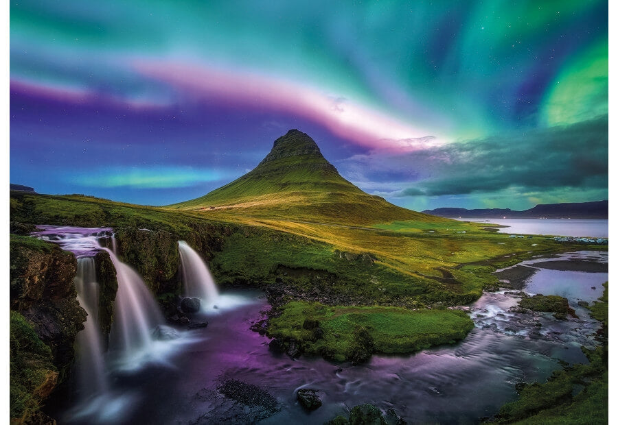 Ravensburger puslespil Aurora over Kirkjufell med 1000 brikker