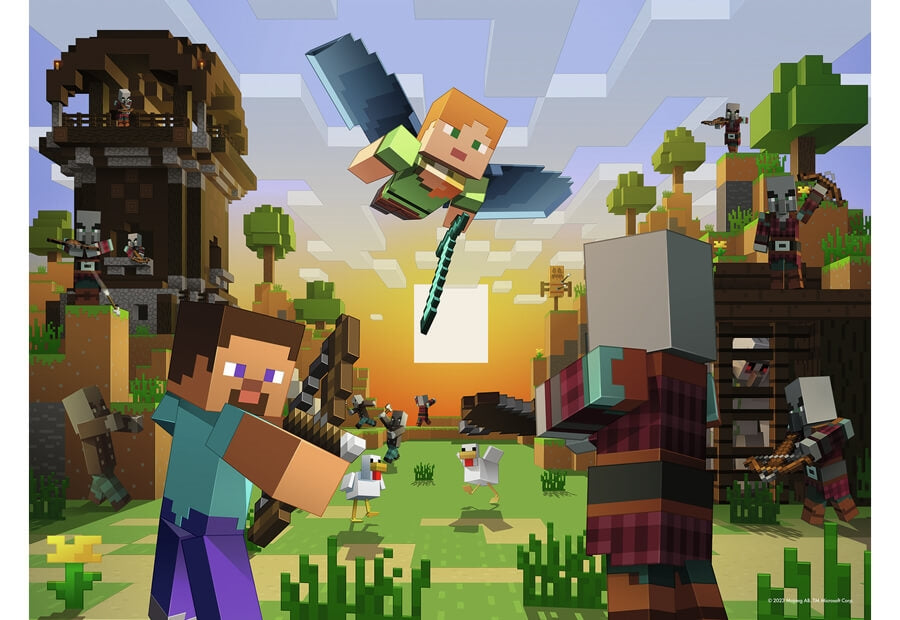 Ravensburger puslespil Minecraft – Construction and Adventure med 150 brikker til børn
