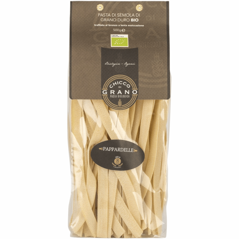 Pose med Chicco di Grano økologisk Pappardelle pasta, 500 g