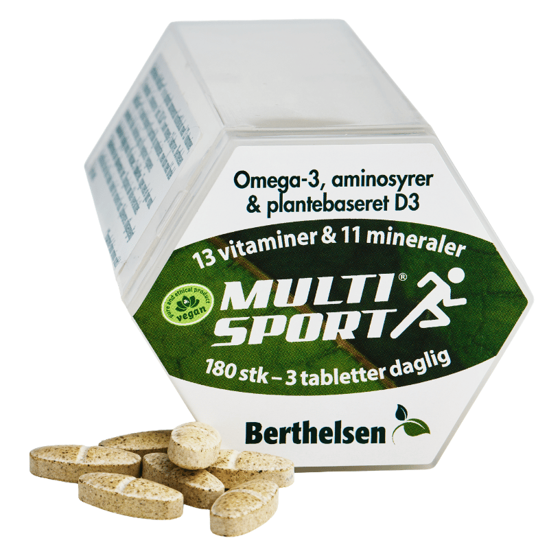 Pakke med Berthelsen MultiSport kosttilskud, 180 tabletter