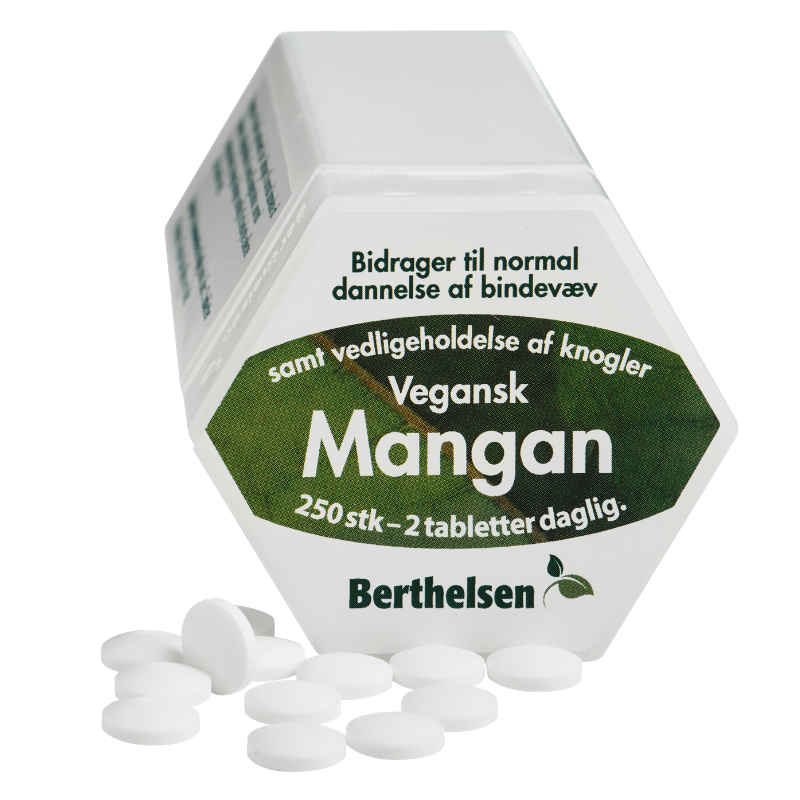 Pakning med Berthelsen Mangan 3,75 mg kosttilskud, 250 tabletter