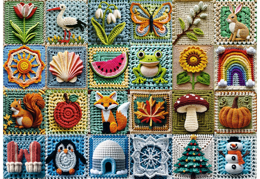 Trefl Crochet – Four Seasons, puslespil med 1000 brikker