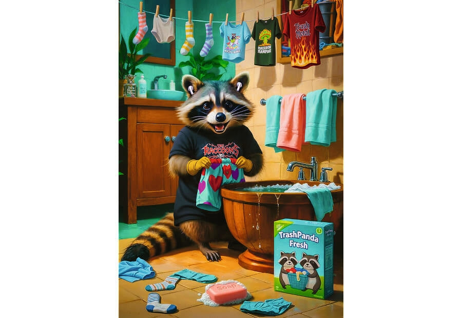 Trefl puslespil Raccoon Laundry Day med 1000 brikker