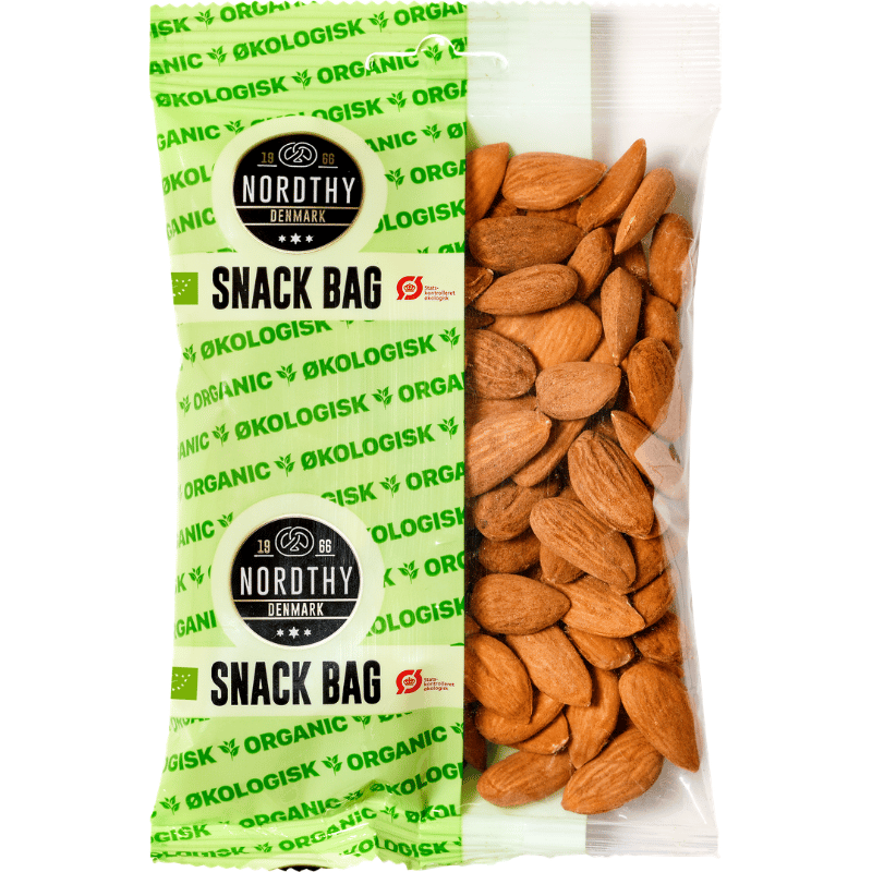 Nordthy Snack Bag med 150 g hele økologiske mandler