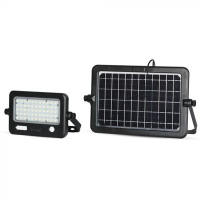 V-Tac 10W LED Solcelle projektør - Sort, inkl. solcelle, sensor, IP65 - Dæmpbar : Ikke dæmpbar, Kulør : Neutral