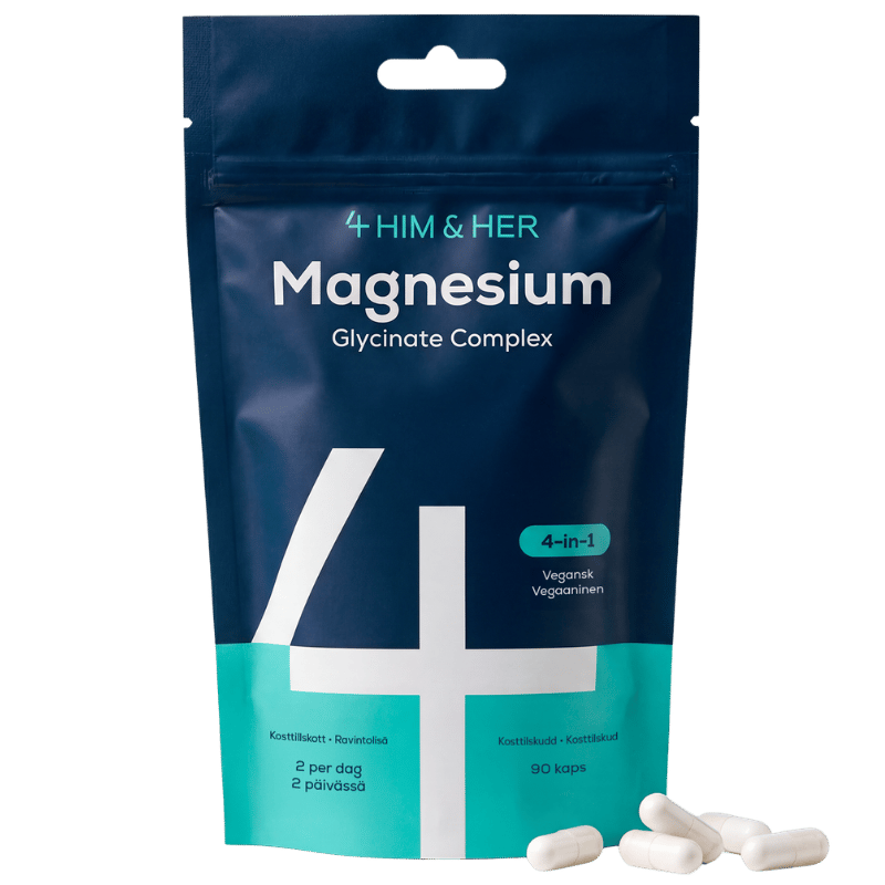 4 Him & Her Magnesium Glycinate Complex kosttilskud, 90 kapsler