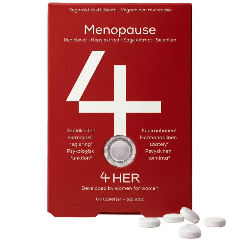 4 HER Menopause kosttilskud til kvinder i pakke med 60 tabletter