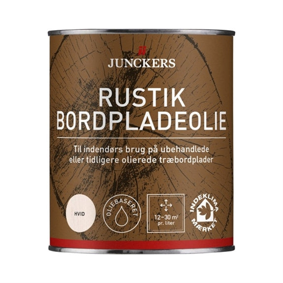 Junckers Rustik Bordpladeolie i hvid, dåse med 0,75 liter til bordplader af træ