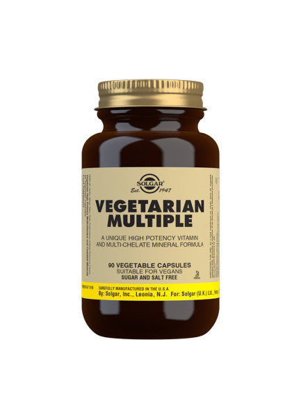Solgar Vegetarian Multiple multivitamin, pakning med 90 kapsler