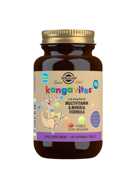 Solgar Kangavites børne multivitamin, stor pakning med 120 tyggetabletter