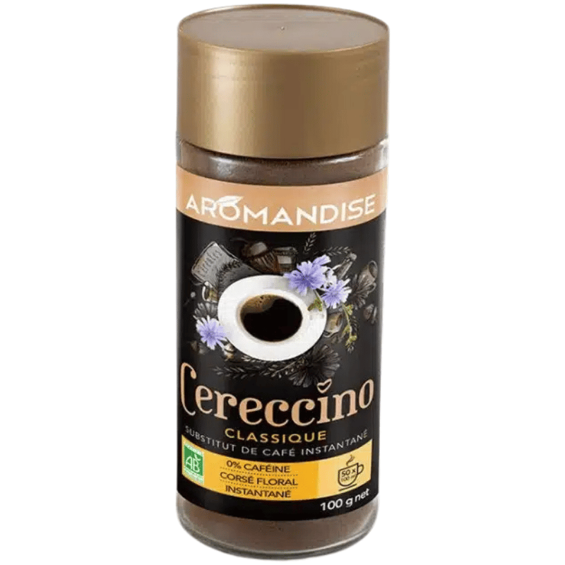 Dåse med Aromandise Cereccino Classic økologisk instant kaffeerstatning, 100 g