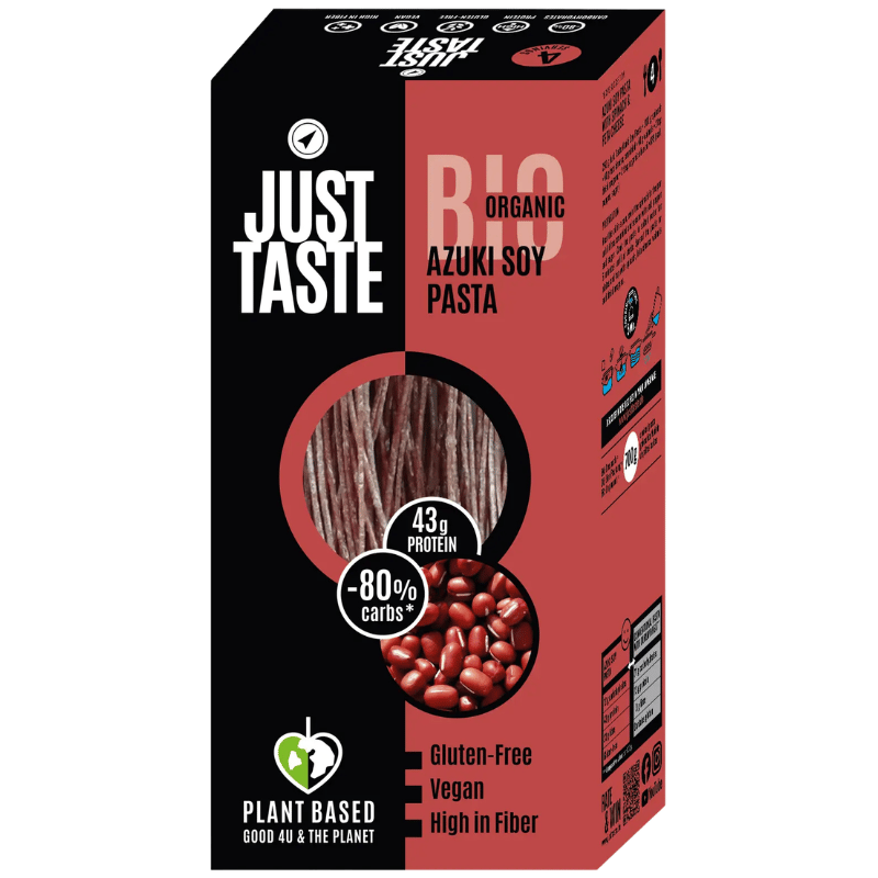 Just Taste økologisk azuki/soja bønnepasta, pakke på 250 g