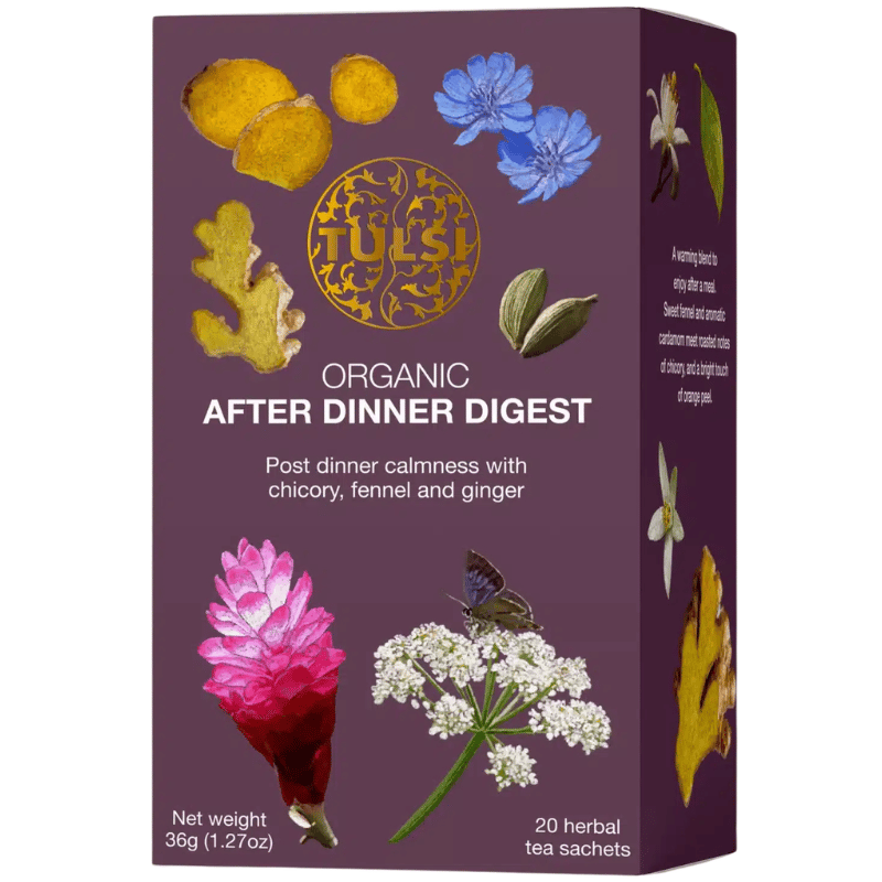 Æske med Tulsi After Dinner Digest økologisk urtete, 20 breve