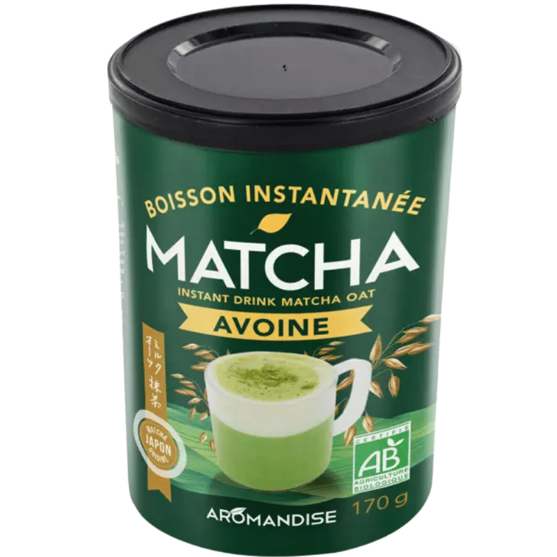 Pakke med Aromandise økologisk Matcha Instant Latte med havre, 170 g