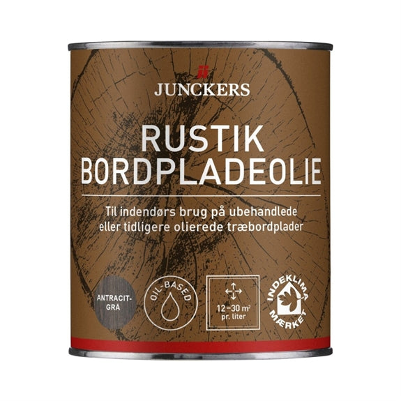 Junckers Rustik Bordpladeolie i antracitgrå, dåse med 0,75 liter