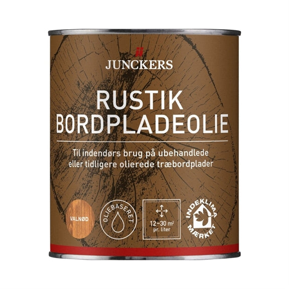 Junckers Rustik Bordpladeolie i valnød, dåse med 0,75 liter