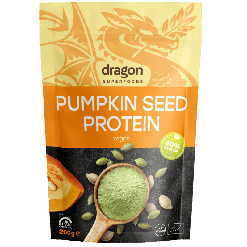 Pose med Dragon Superfood økologisk græskarfrø proteinpulver, 200 g