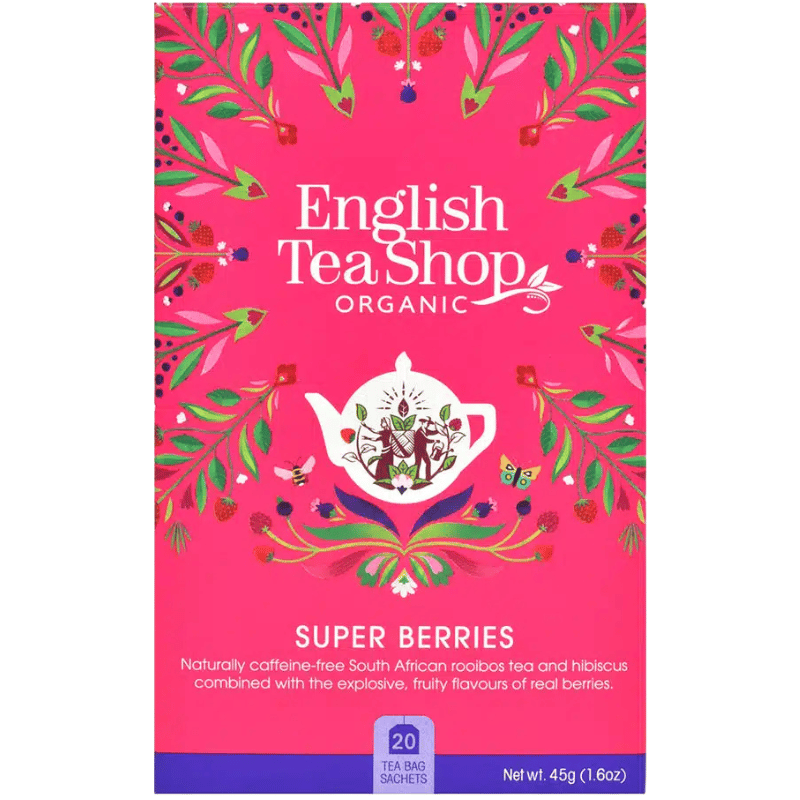 Æske med English Tea Shop Super Berries økologisk te, 20 breve