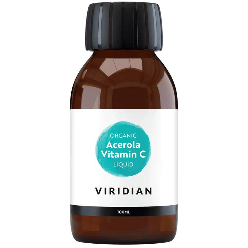 Flaske med Viridian Acerola Vitamin C flydende kosttilskud, 100 ml