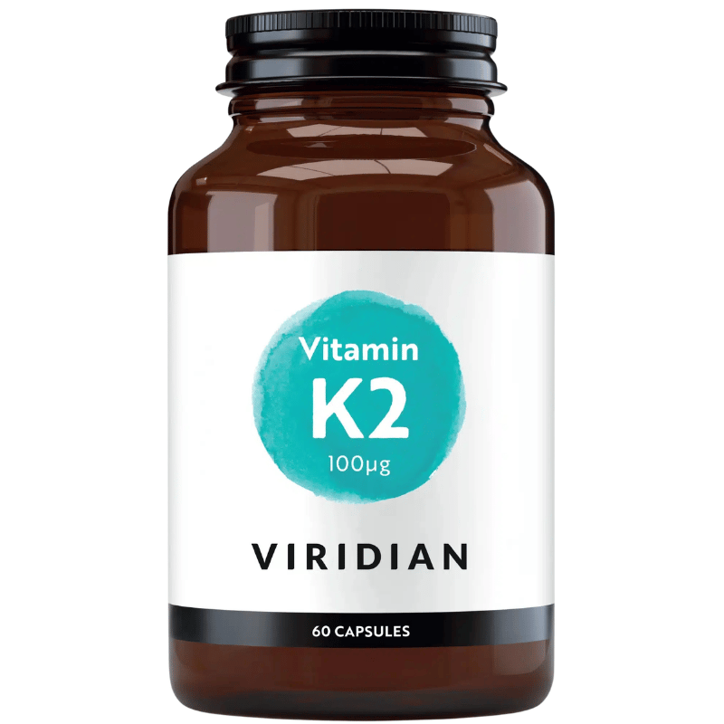 Viridian Vitamin K2 100 µg vegansk kosttilskud, pakke med 60 kapsler