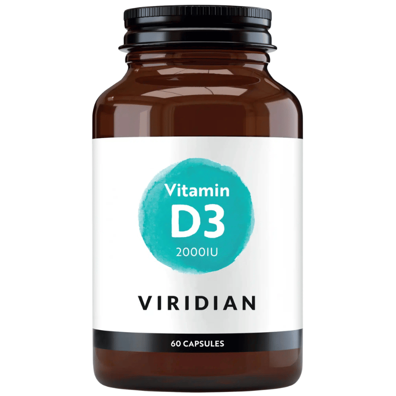 Viridian D3 Vitamin 2000 IU i pakke med 60 veganske kapsler