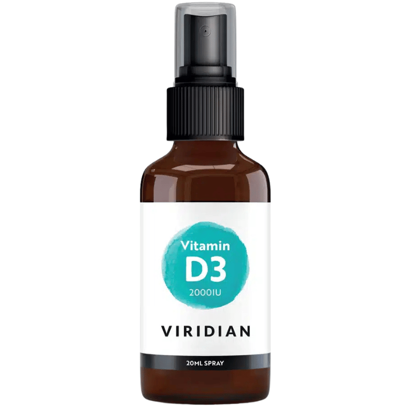 Viridian D3 Vitamin Spray, 20 ml flydende D-vitamin med naturlig appelsinsmag