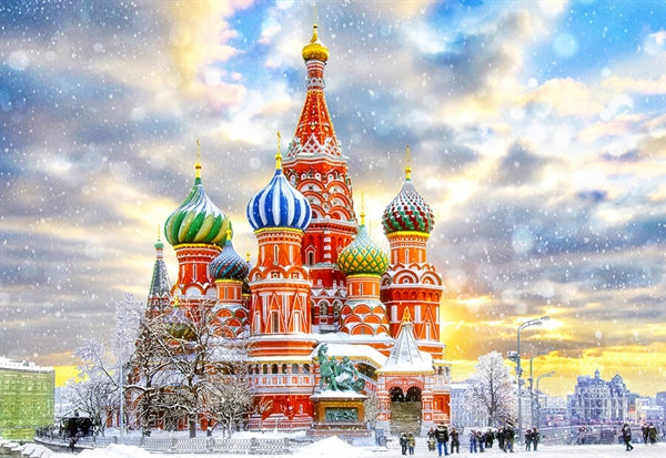 Enjoy puslespil med Saint Basil's Cathedral i Moskva og 1000 brikker