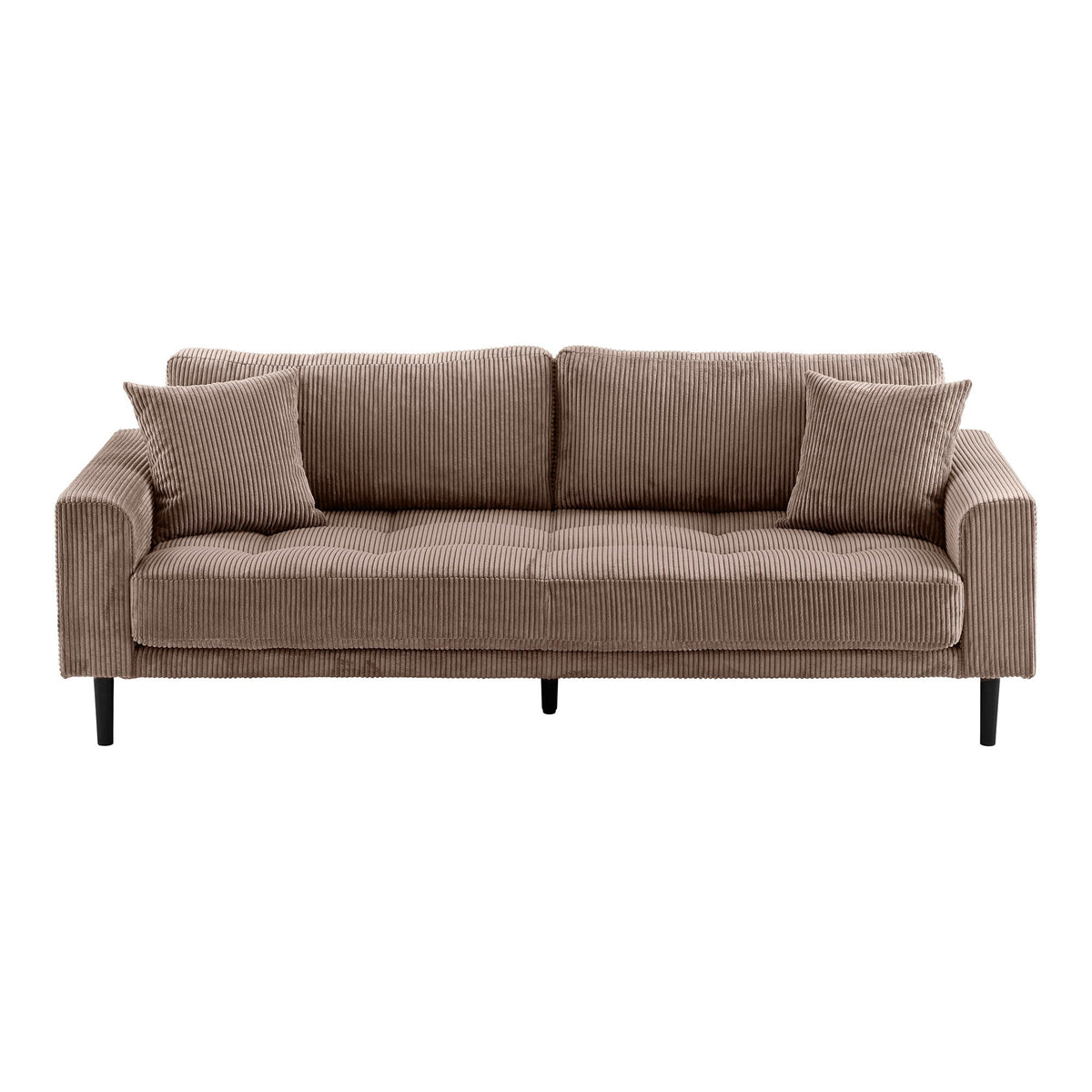 House Nordic Lido 3-personers sofa i brun fløjl med sorte træben