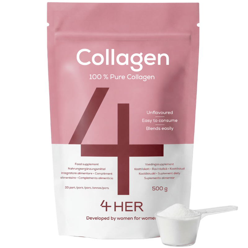 Pakning med 4HER Collagen Pure kollagenpulver, 500 g