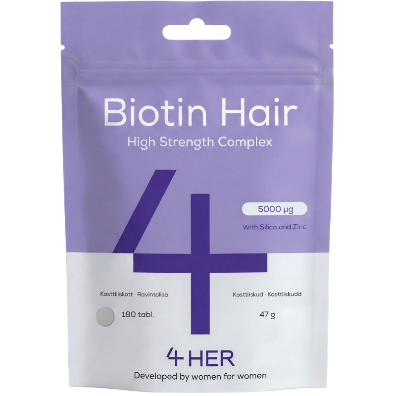 4 HER Biotin Hair kosttilskud fra 4 Him & Her, 180 tabletter