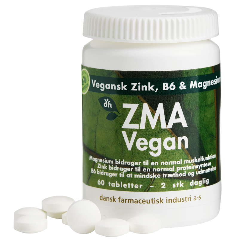 Pakning med Grønne Vitaminer ZMA Vegan kosttilskud med magnesium, zink og B6