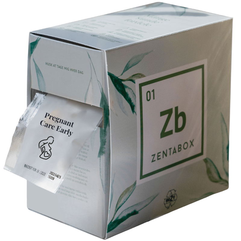 Æske med Zentabox Pregnant Early Care kosttilskud, 30 breve