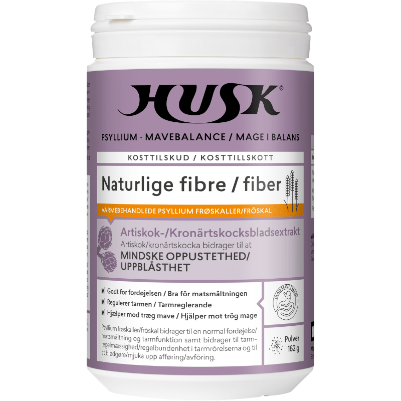 Pakke med HUSK Psyllium Mavebalance pulver med artiskokekstrakt, 162 g