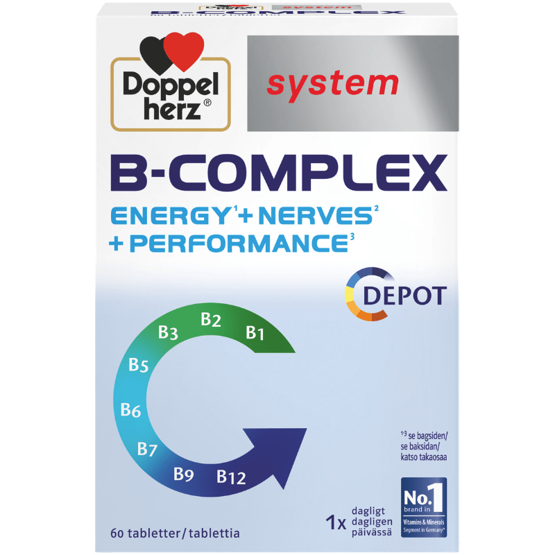 Doppelherz System B-Complex Depot B-vitamintabletter, pakke med 60 tabletter