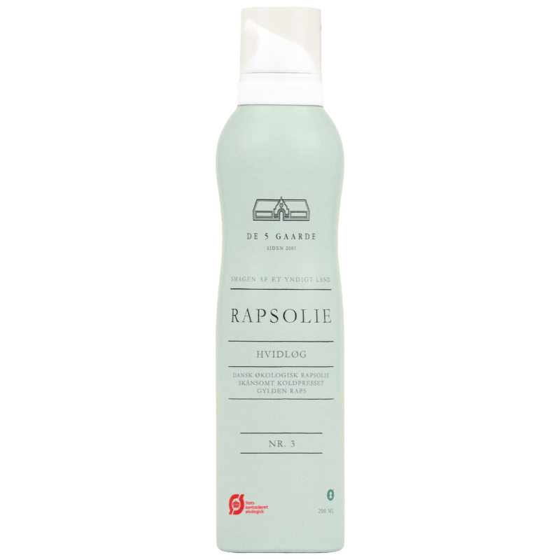 De 5 Gaarde økologisk rapsolie med hvidløg i sprayflaske, 200 ml
