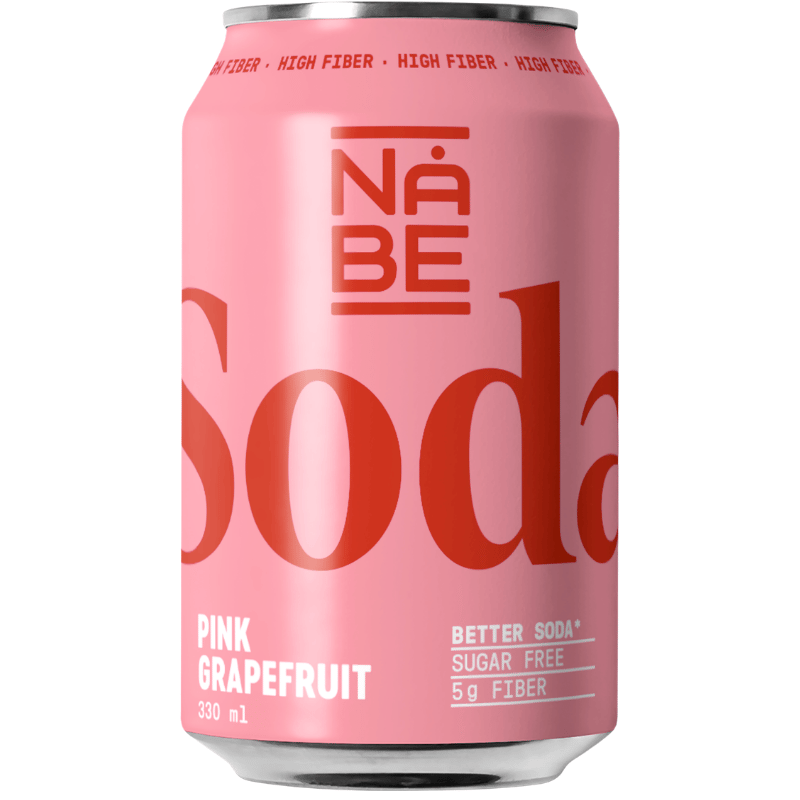 Nåbe Soda Pink Grapefruit, kulsyreholdig drik i størrelsen 330 ml