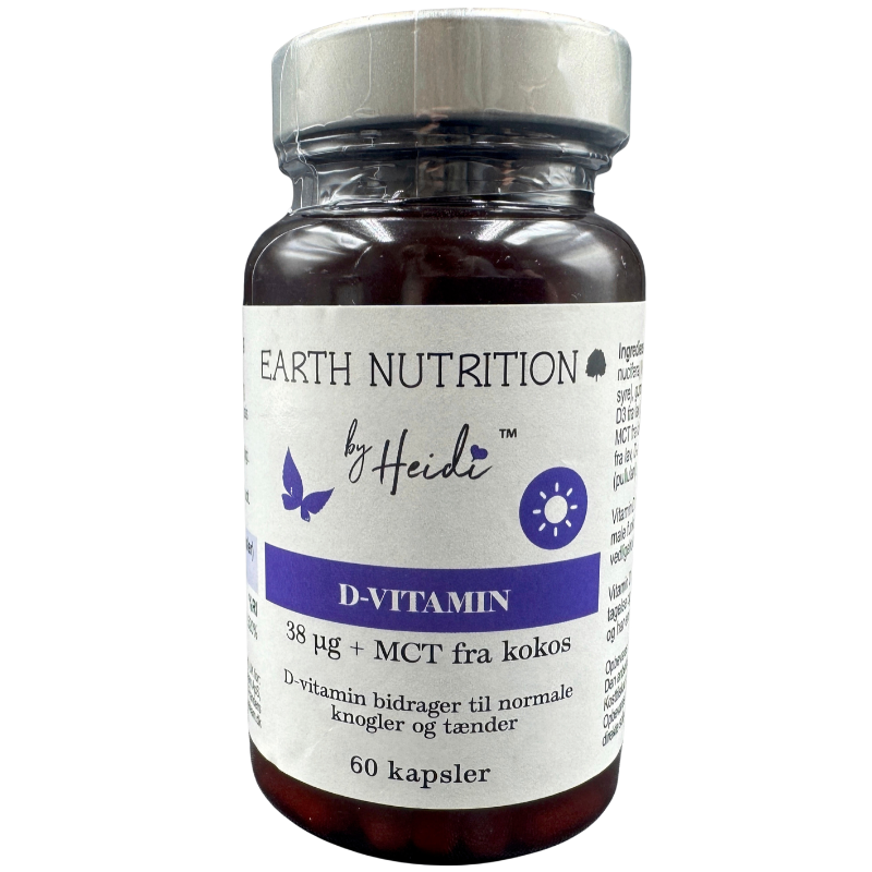 Earth Nutrition vegansk D-vitamin med kokos, 38 µg, pakke med 60 kapsler