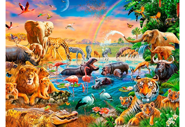 Ravensburger børnepuslespil Savannah Jungle Waterhole, 100 brikker