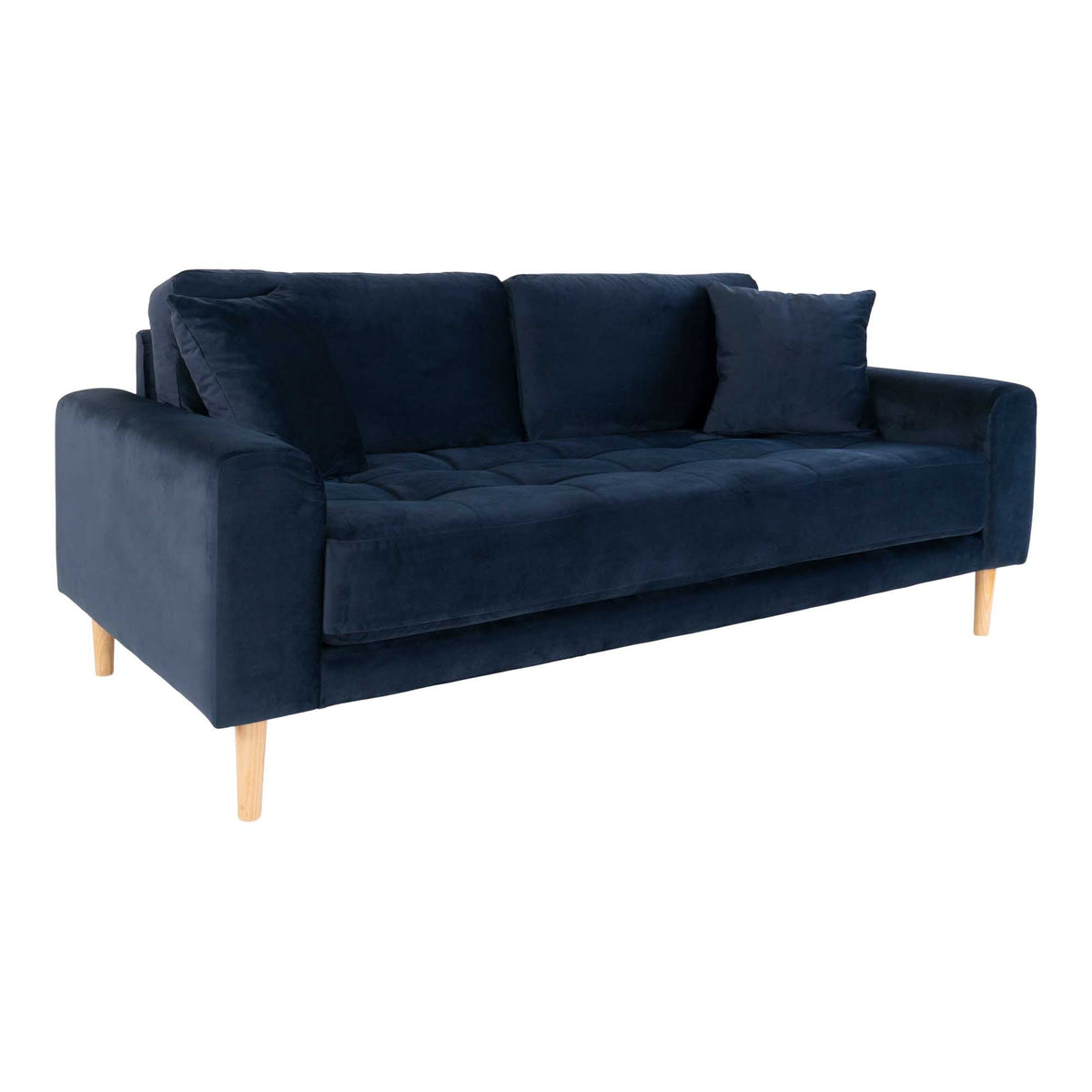 Se Lido 2,5 Personers Sofa i mørkeblåt velour med to puder HN1005 ❤ Kæmpe udvalg i House Nordic - Køb online på udsalg og tilbud lige nu ❤ Meget billig fragt og hurtig levering - Varenummer: Bolig&Haven-42001768907004 og barcode / Ean: 5713917010042 på lager - Udsalg på Spar stort – op til 53% - Eksklusivt udsalg på over 2.739 brands