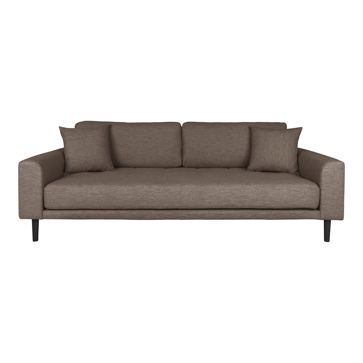 House Nordic Lido 3 personers sofa med 2 puder i brun polyester og sort bøg