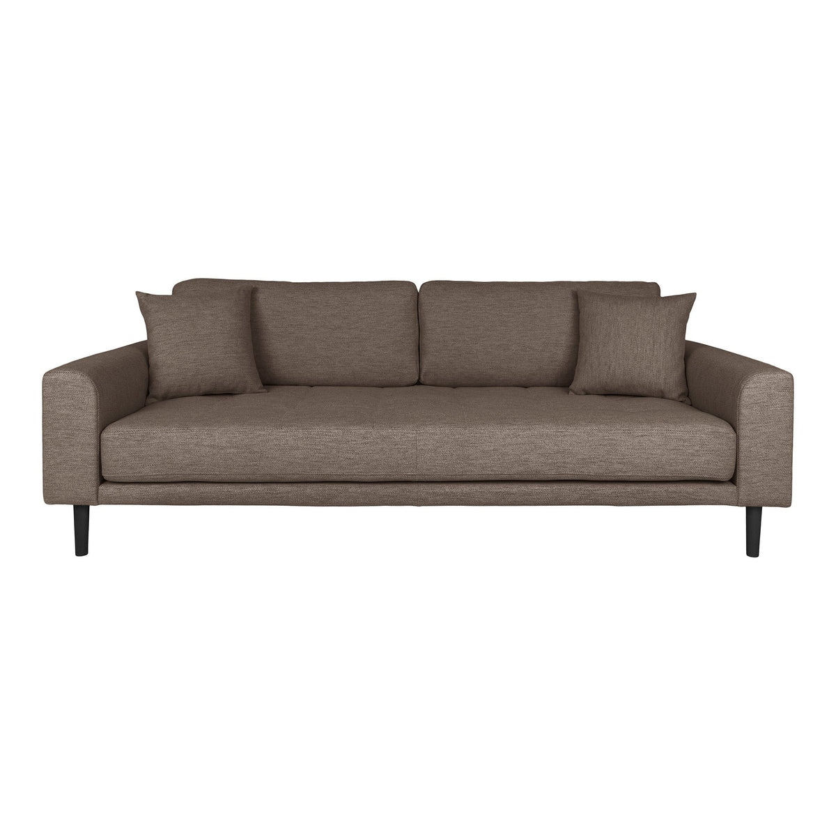 Brun Lido 3 personers sofa fra House Nordic med to puder og sorte træben