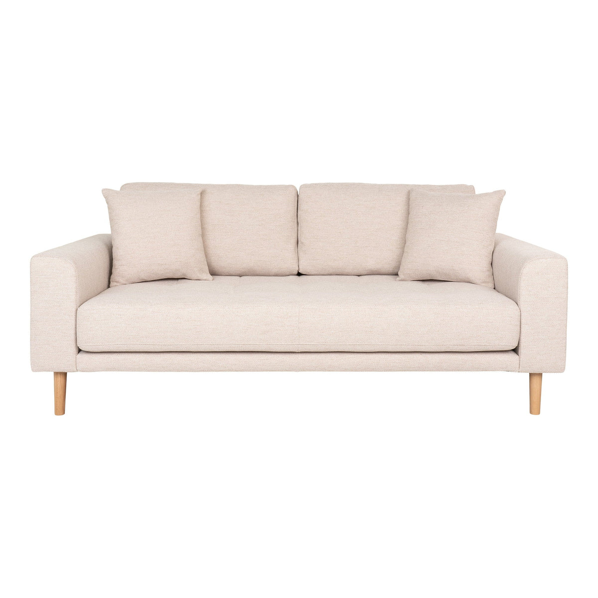 Lido 2,5 personers sofa i sand fra House Nordic med to puder og træben i natur