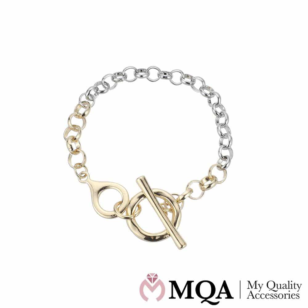 Se Armbånd halvt guld- & halvt sølvfarvet toggle lås ✔ Kæmpe udvalg i Satana - Køb online på udsalg og tilbud lige nu ✔ Billig fragt • Hurtig levering - Varenummer: Satana-1153229 på lager - Udsalg på Spar stort – op til 59% - Kæmpe udsalg på over 2.739 brands