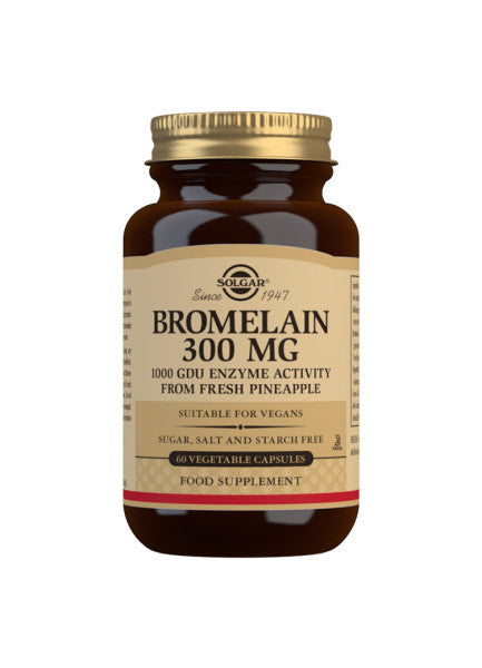 Pakke med Solgar Bromelain 300 mg, 60 kapsler