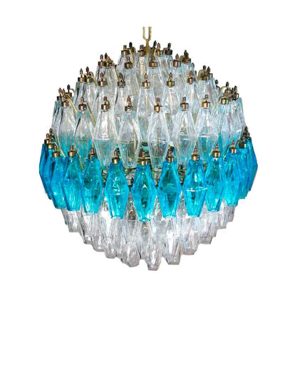 Se Murano Lysekrone på udsalg! Poliedri, 140 glas, klar/blå mat guld. Billig fragt & hurtig levering. Spar op til 58%! Køb nu!